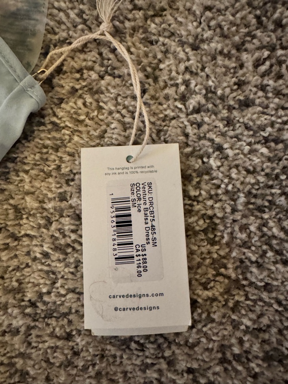 Carve Designs Coconut Balsa Sleeveless Dress in Mint - Picture 3 of 4